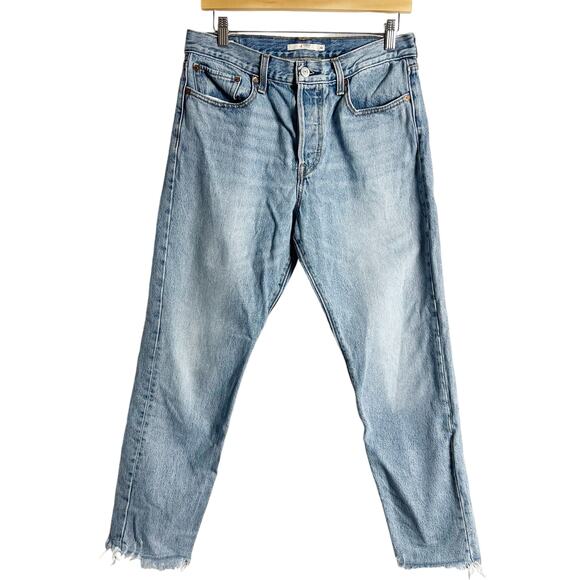 Levi’s Icon Fit High Rise Straight Ankle Denim Blue Jeans Size 30 - Picture 6 of 16